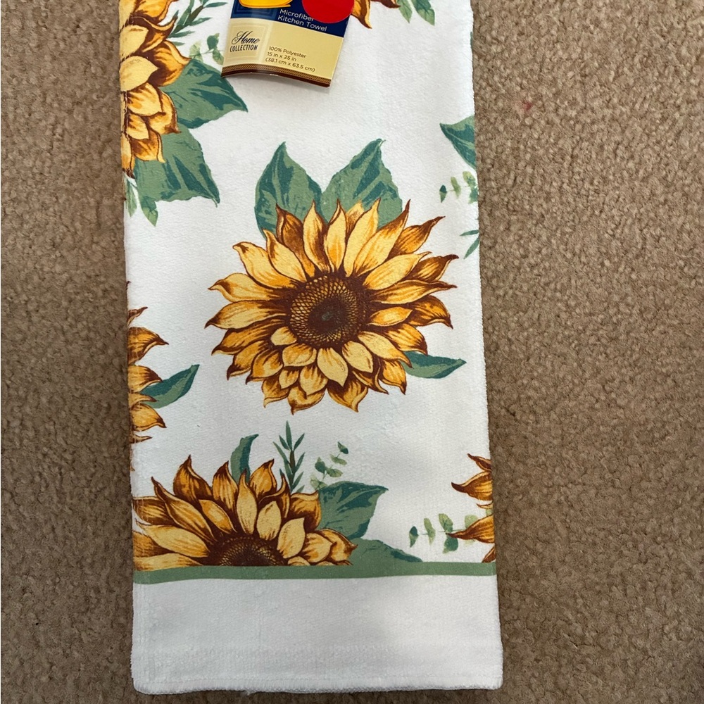 Home Collection Sunflower Kitchen Towel - Yellow and Green
